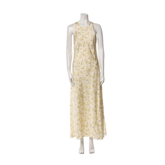 Christian Lacroix Tent Dress Yellow Floral Print Ruffle Embellishment Size L